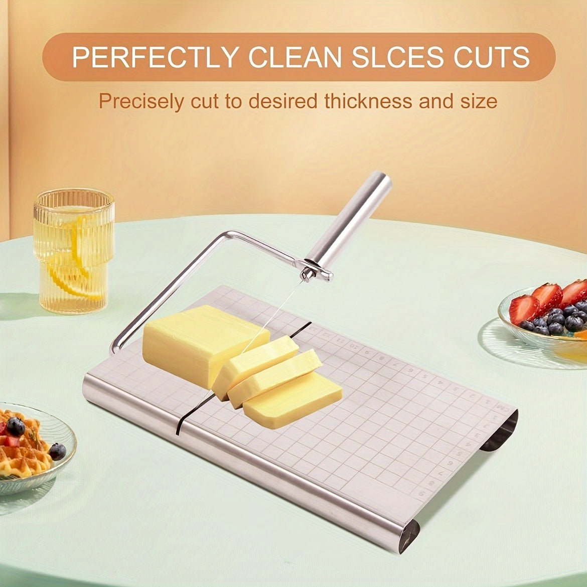 Manual Stainless Steel Cheese Slicer with Scale for Sausage Ham and Cheese Cutting