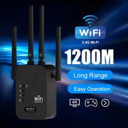 2024 WiFi Booster Dual Band 1200Mbps Coverage Up to 8500 Sq Ft Supports 35 Devices