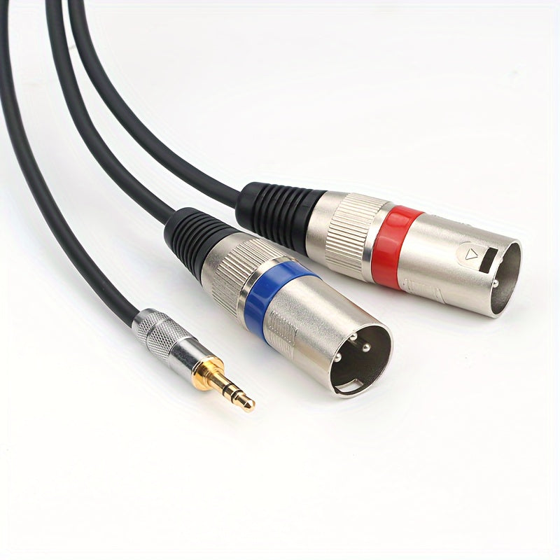 Gold-Plated 3.5mm to XLR Male Audio Cable Pure Copper Dual XLR Connectors for Mobile and PC