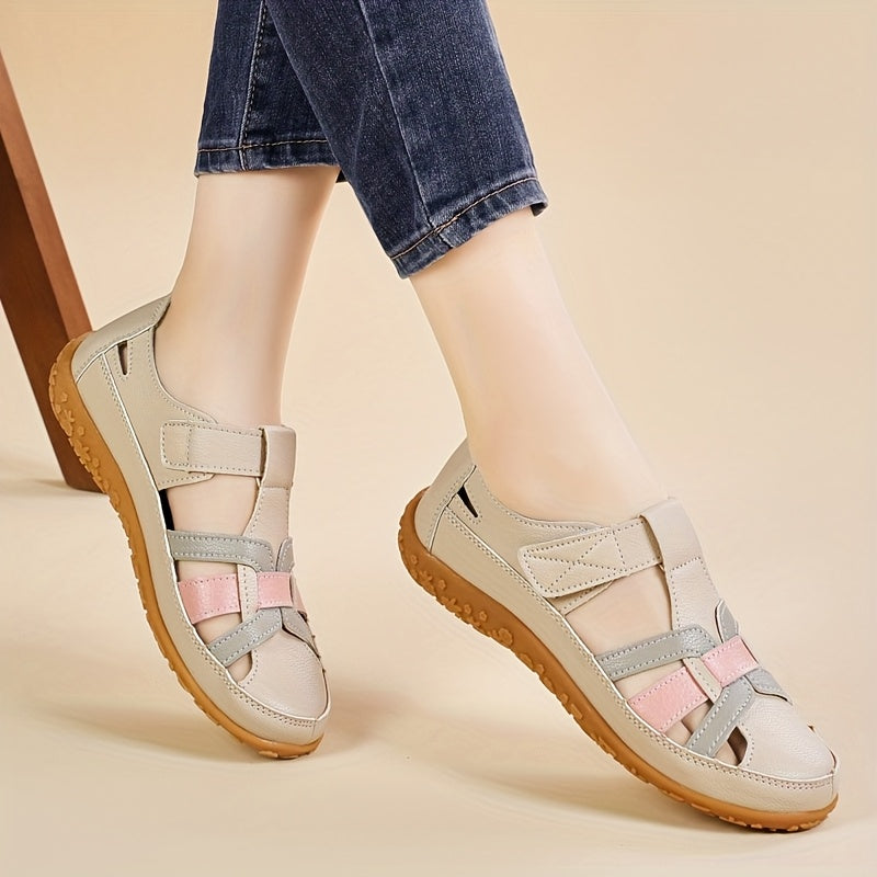 Women's Casual Flat Sandals with Adjustable Straps and TPR Sole