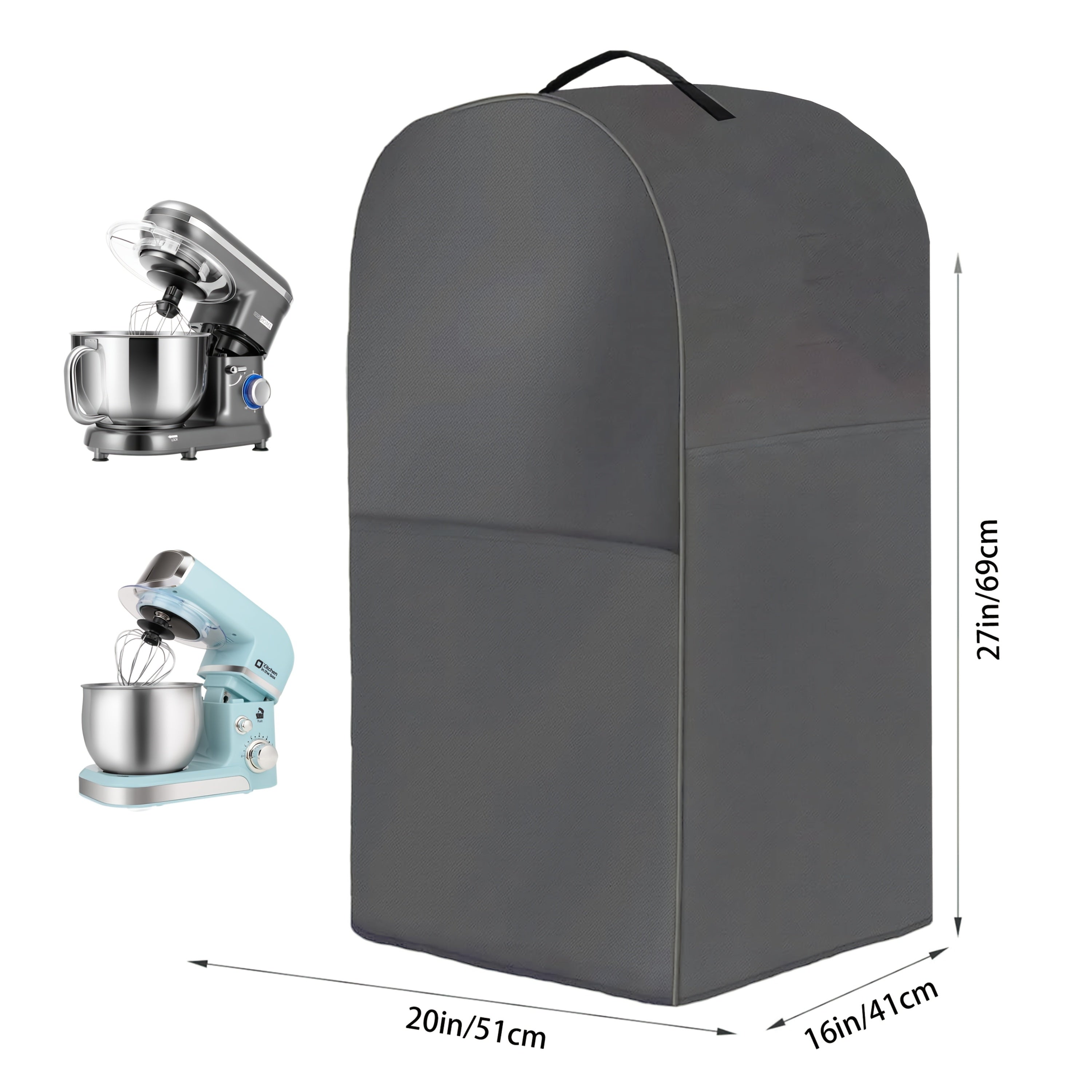 Black Oxford Fabric Waterproof Blender Cover for 15Qt and Smaller with Handles