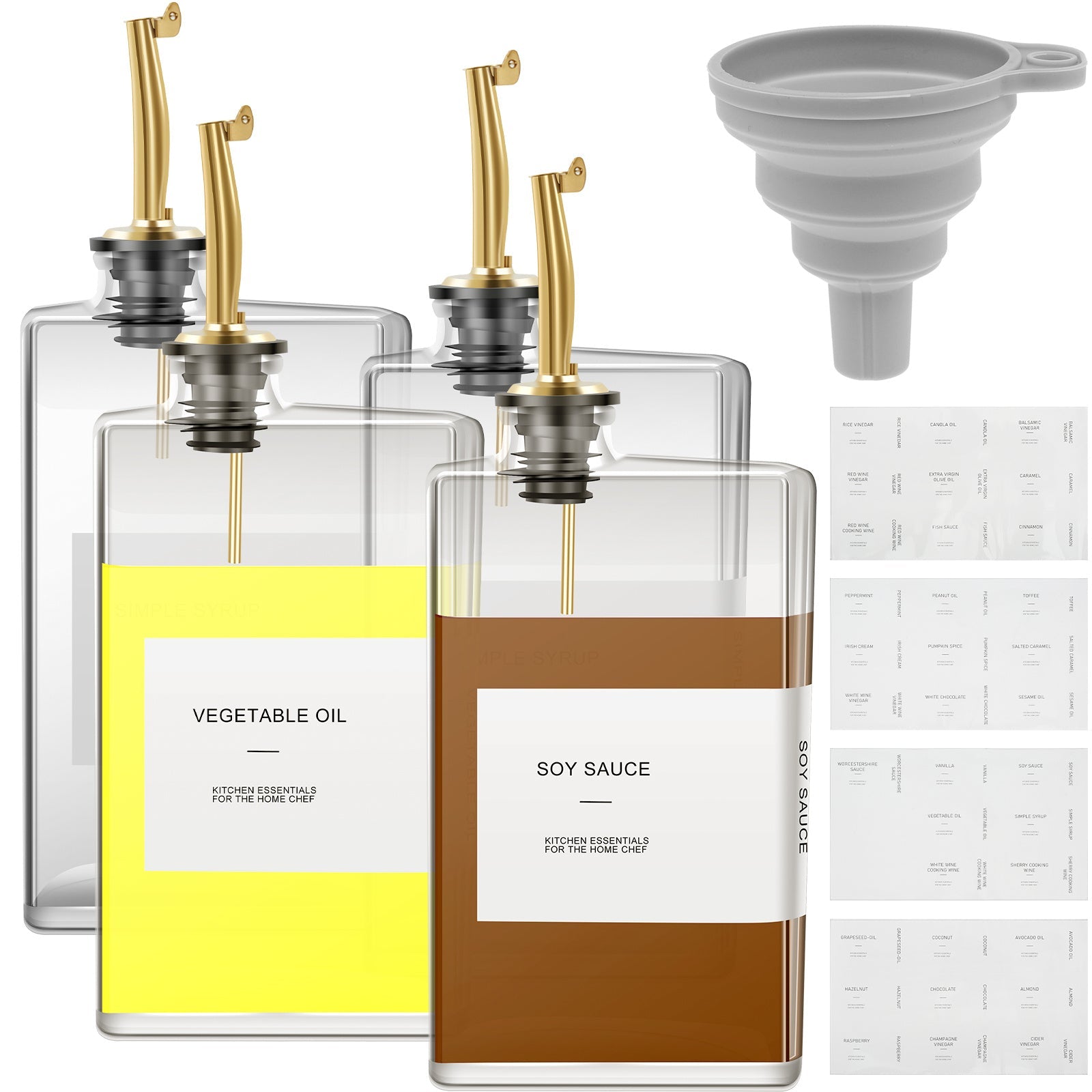 Прямоугольный стеклянный дозатор для масла объемом 500 мл, прозрачный, герметичный для сои, уксуса