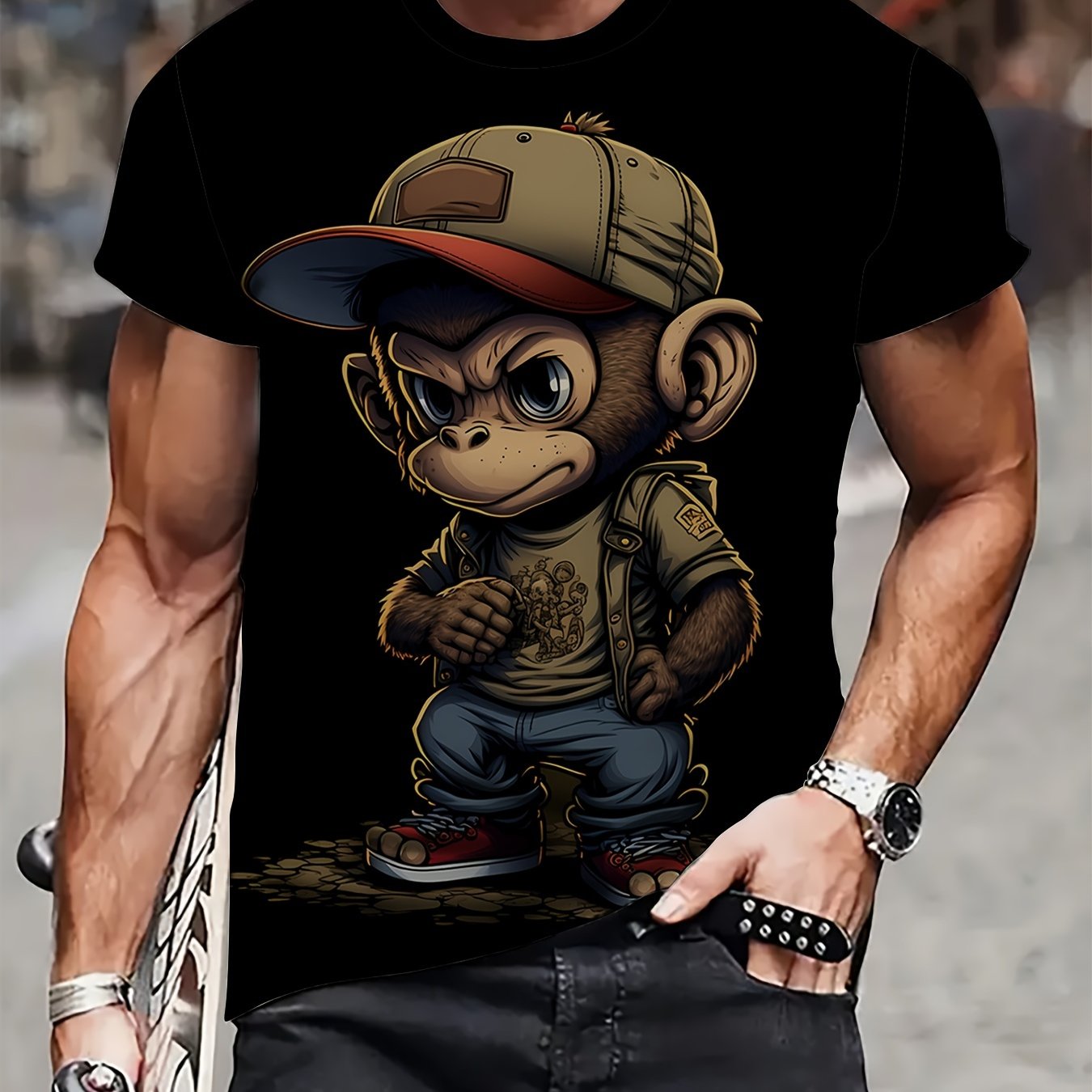 Мужская футболка с большим размером, 3D-графика, короткий рукав, летняя повседневная спортивная смесь полиэстера