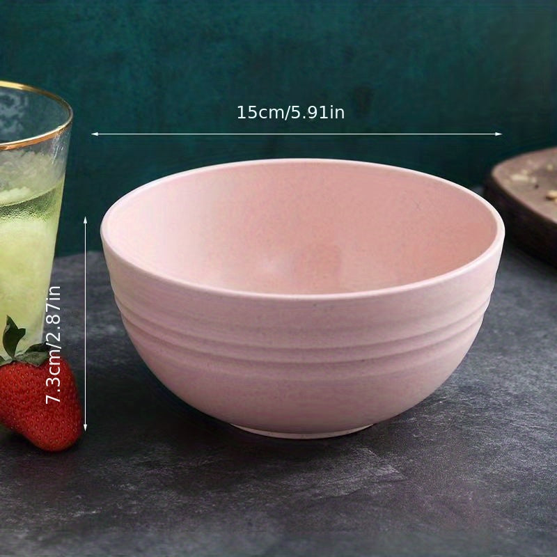 4-Pack Plastic Bowls Set Drop-Proof Non-Stick Food Storage Dishes