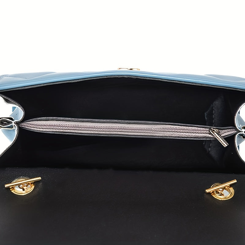 Women's Embroidered Crossbody Bag with Chain Strap Water-Resistant PU