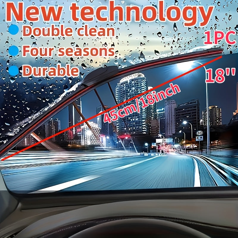 Lámina de limpiaparabrisas doble de goma para automoción, tipo U, duradera, estática, 1 pieza
