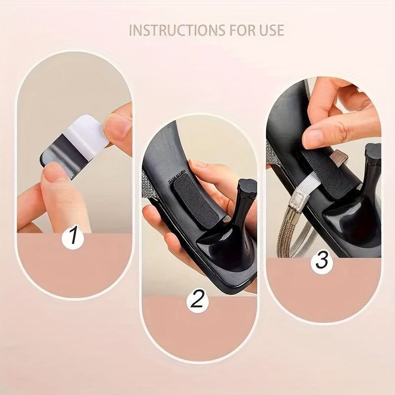 Women's Faux Leather High Heel Shoes with Rhinestones, Anti-Slip Straps