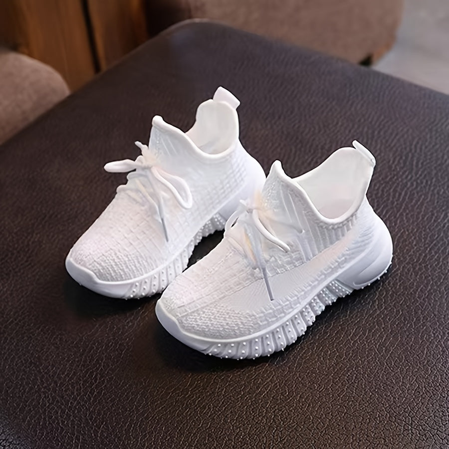 Kids Casual Flat Sneakers for Boys and Girls All-Season Fabric Slip-On Round Toe