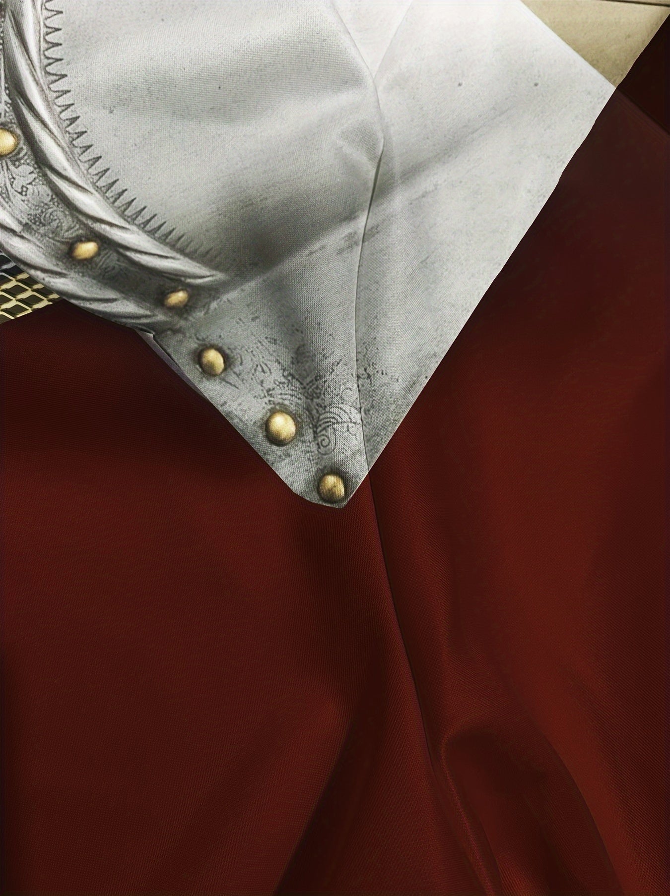 Men's Red Hoodie with Lion Shield Print Polyester Knit Casual Sports Fall Winter