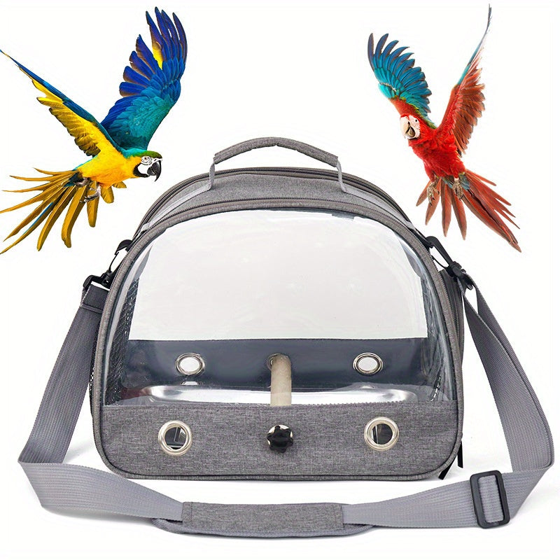 Portable Bird Carrier Bag for Small Pets Pigeons Parrots Oxford Cloth Grey