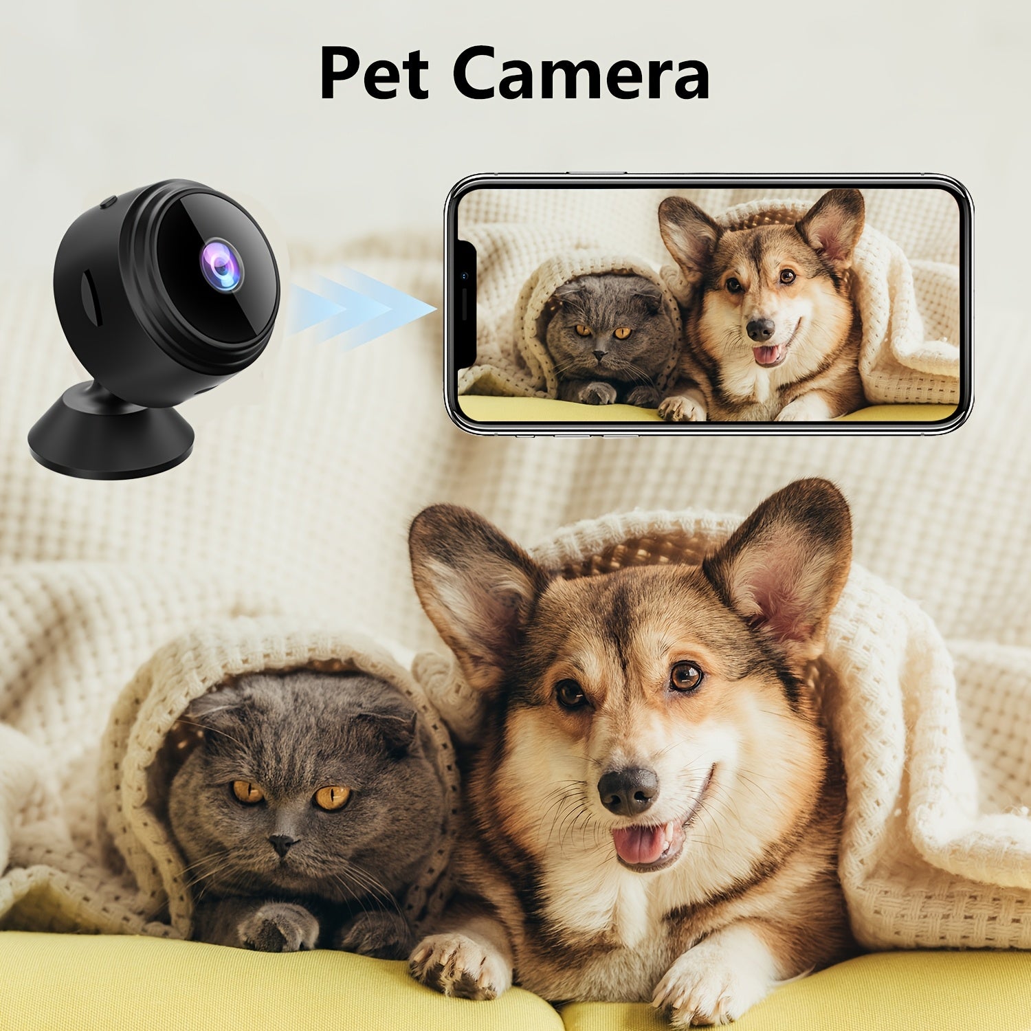 A9 simsiz xavfsizlik kamerasi, 480p HD va oson o'rnatish uchun magnit, USB quvvatlanishi, Wi-Fi ulanishi, ilova orqali boshqarish, audio ogohlantirishlar, uy monitoringi uchun portativ dizayn.