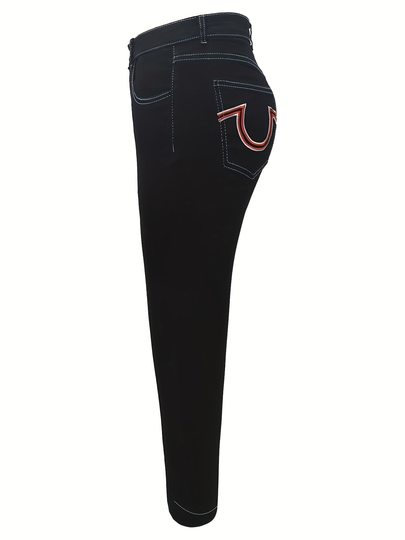 Women's Plus Size Black Stretch Skinny Jeans All-Season Denim