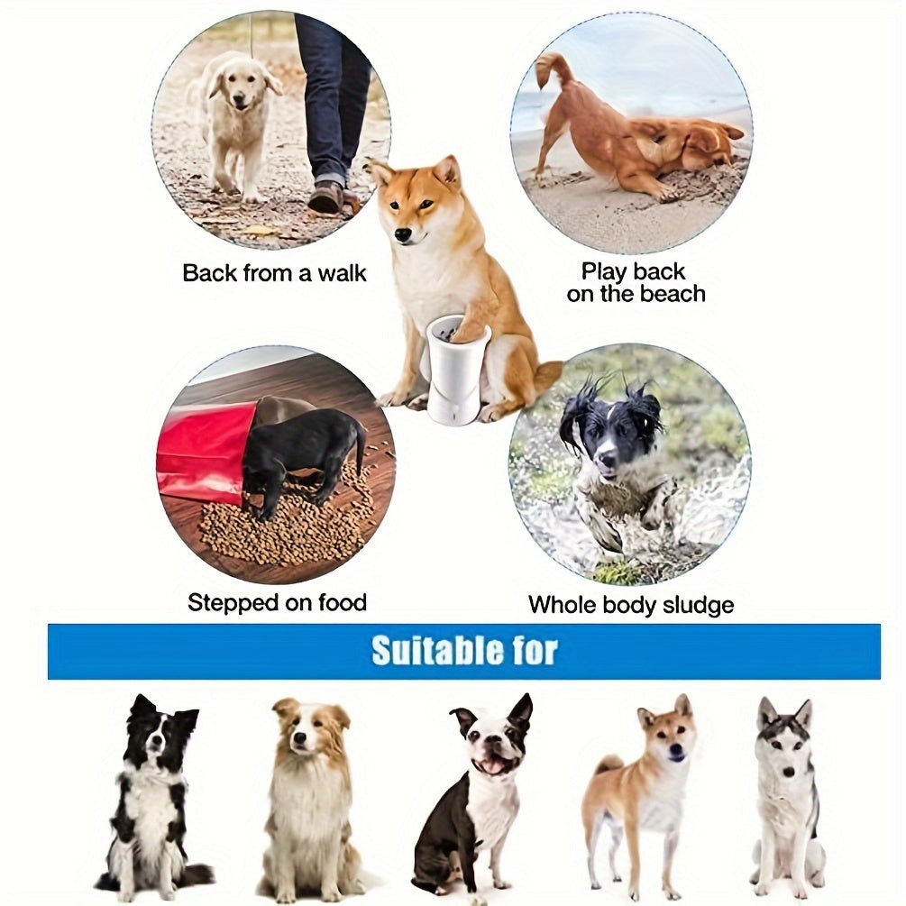 Electric Dog Foot Cleaner with Silicone Bristles for Small to Medium Dogs