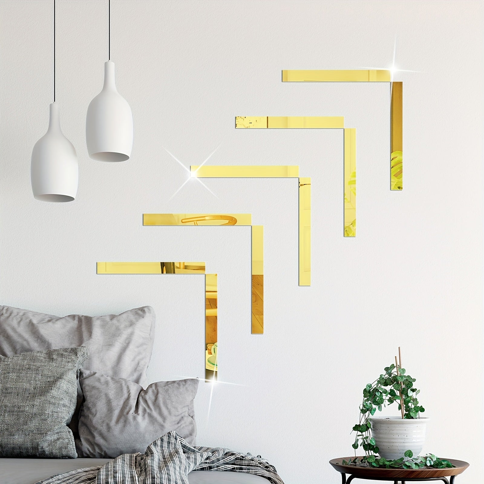 10 Shatterproof Acrylic Mirror Wall Stickers for Living Room Bedroom Bathroom Kitchen Decor