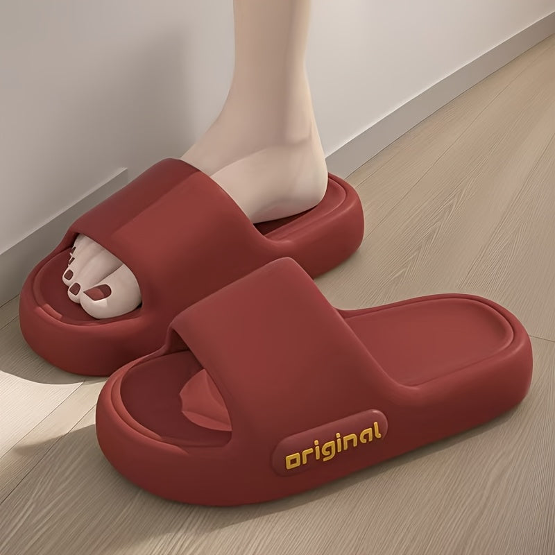 Women Eva Slides Thick Cushioned Open-Toe Indoor Outdoor House Slippers Red