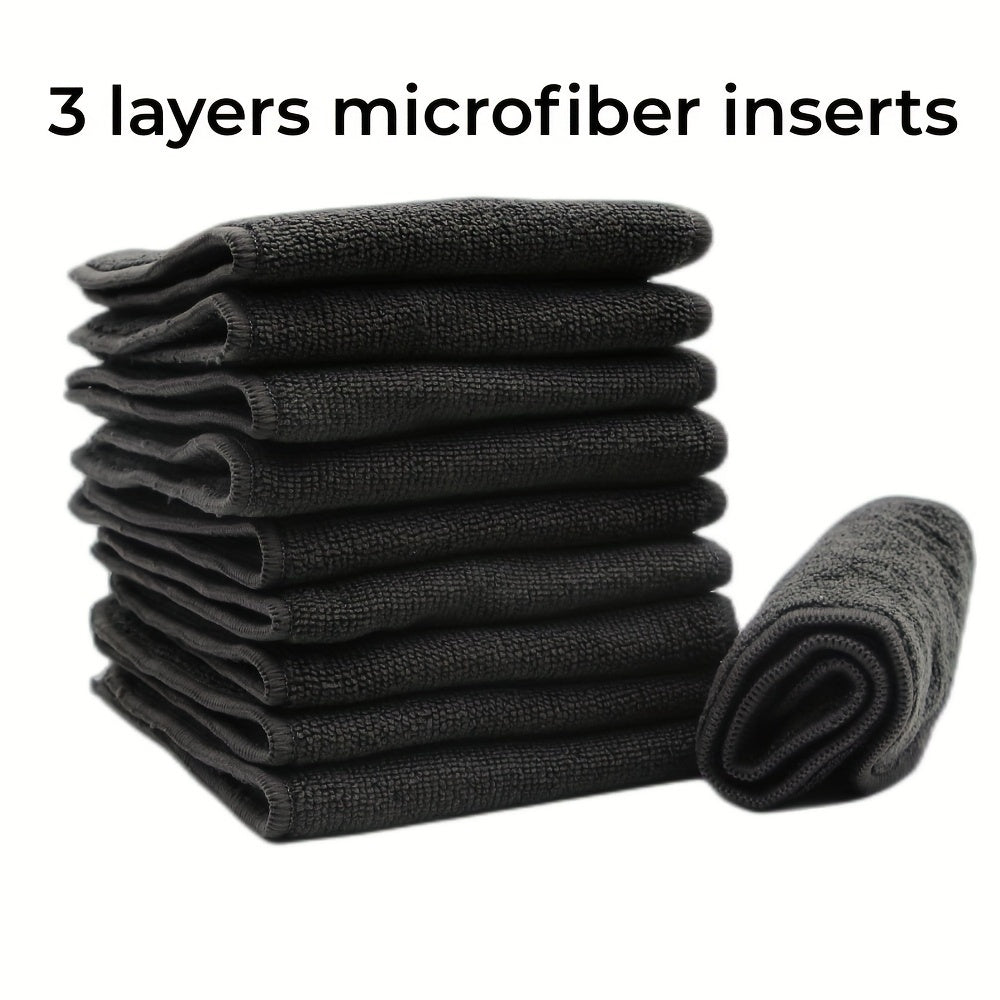 Reusable Charcoal Bamboo Cloth Diaper Inserts for Newborns Grey 2 or 10 Pack