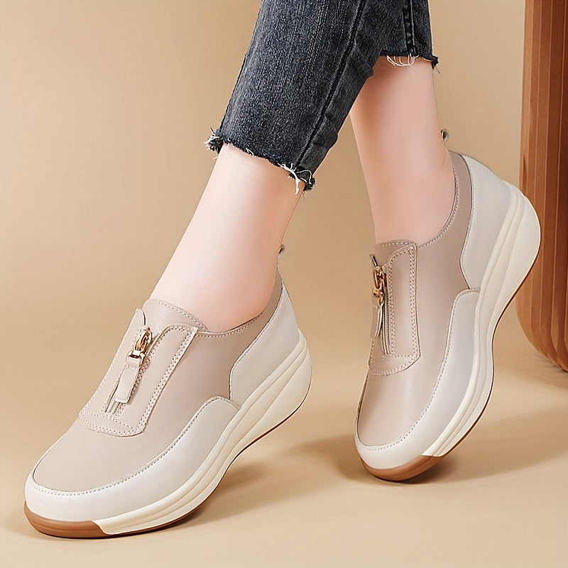 Women's Casual Wedge Sneakers Flat-Sole Walking Shoes Platform Shoes