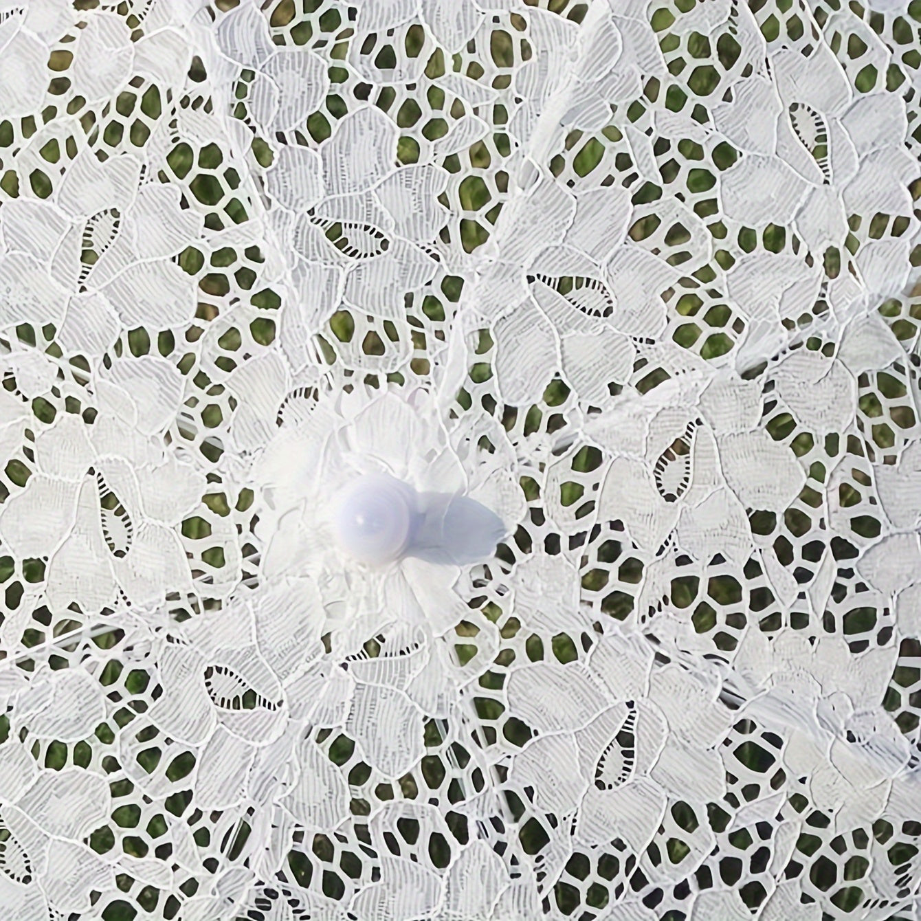 White Lace Embroidered Floral Bridal Umbrella for Weddings and Parties