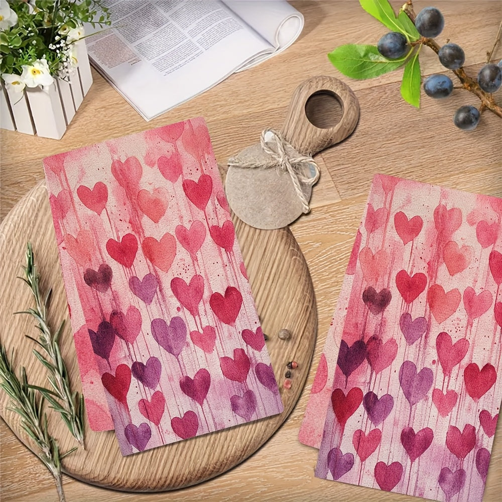 Пара из двух невероятно мягких кухонных полотенец, идеально подходящих для Дня святого Валентина, с отличной впитываемостью и легко стирающихся в машине. Каждое полотенце имеет размеры 40,64x60,96 см, что делает их идеальными для праздничного декора.