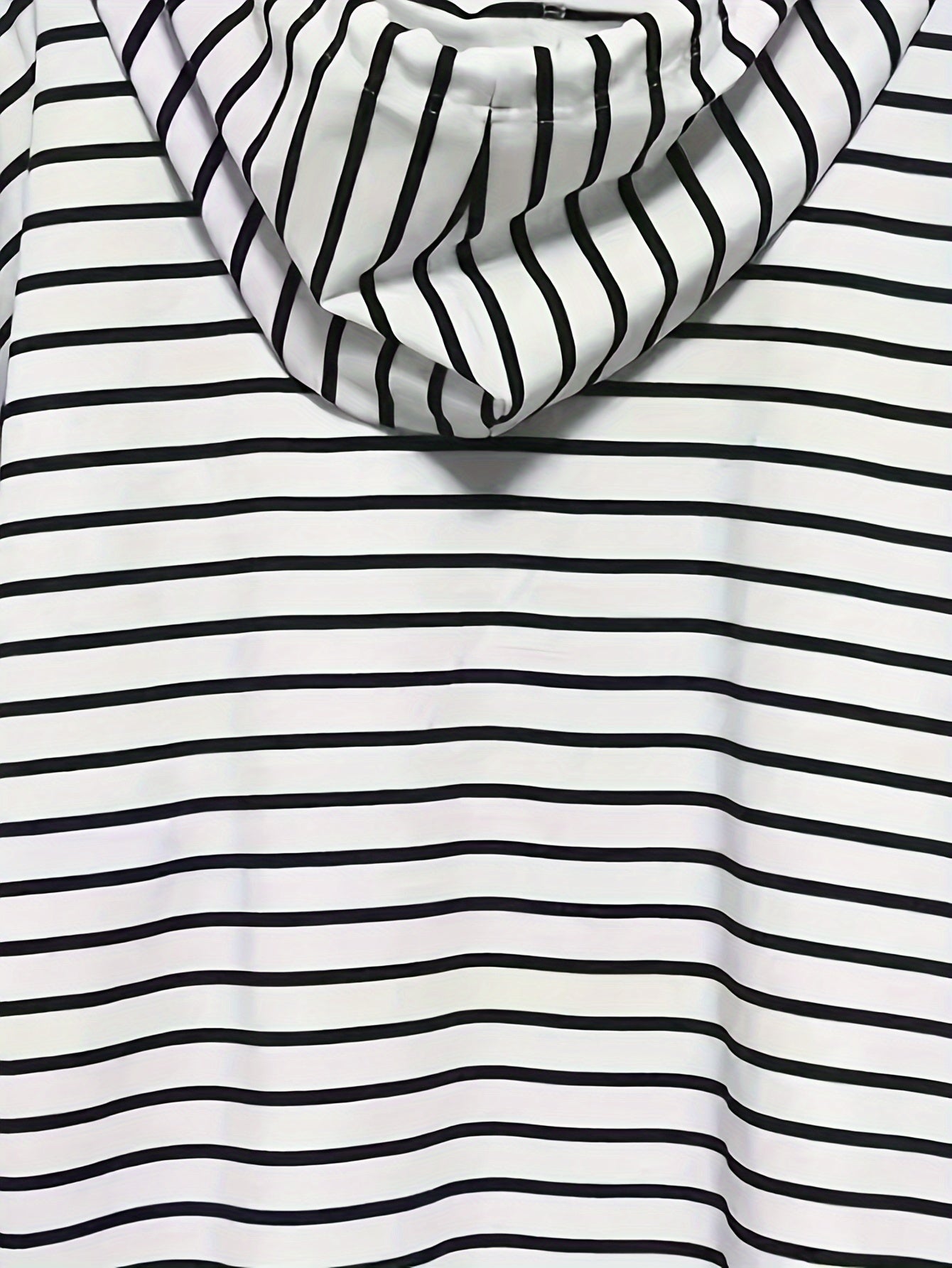 Women's Plus Size Striped Hoodie With High Low Hem Drawstring Spring Fall Long Sleeve