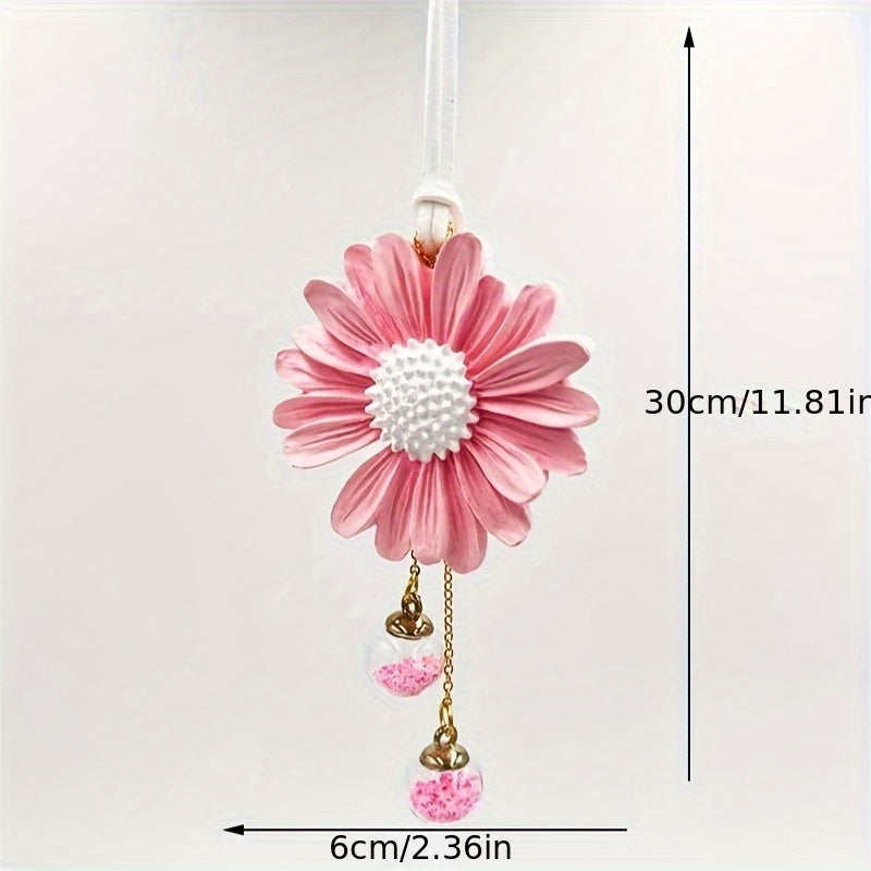Daisy Car Air Freshener Pendant Yellow Plaster Scented Rearview Mirror Charm
