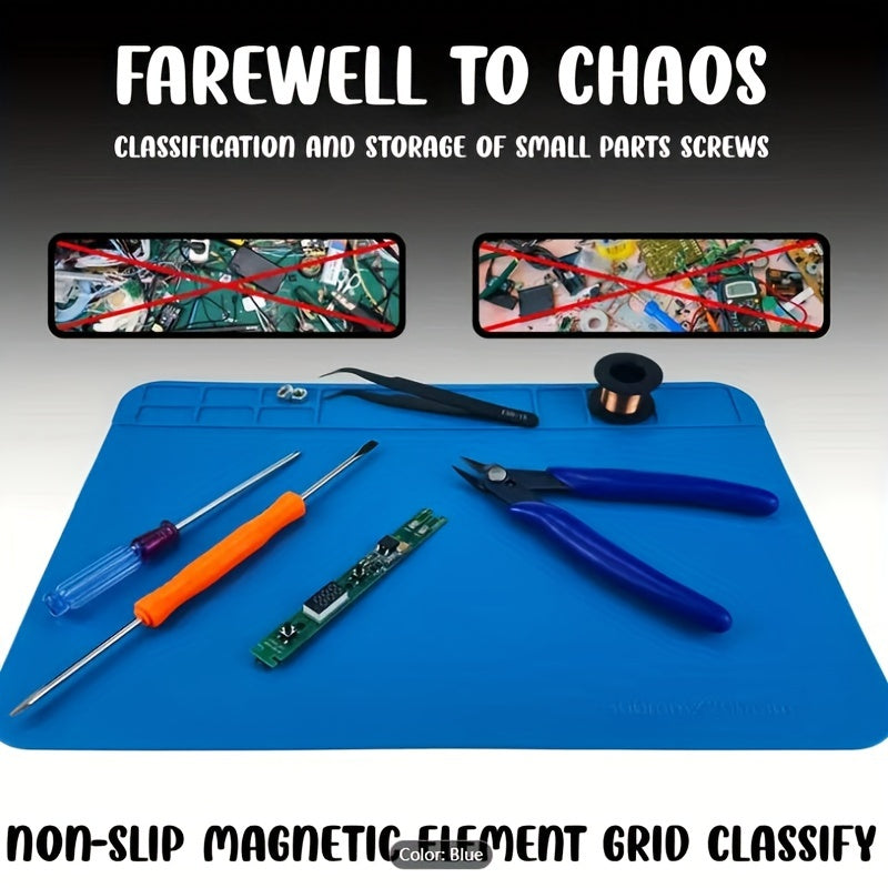 Silicone Anti-Static Workbench Mat for Electronics Heat Resistant Tool Organizer