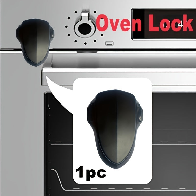 Oven Door Lock Black Heat-Resistant Swivel Safety Lock No Tools Needed