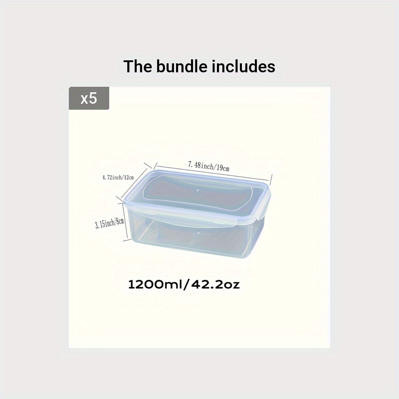 Unisex Plastic Storage Box Microwave Safe Food Container 1/4 Pcs Set