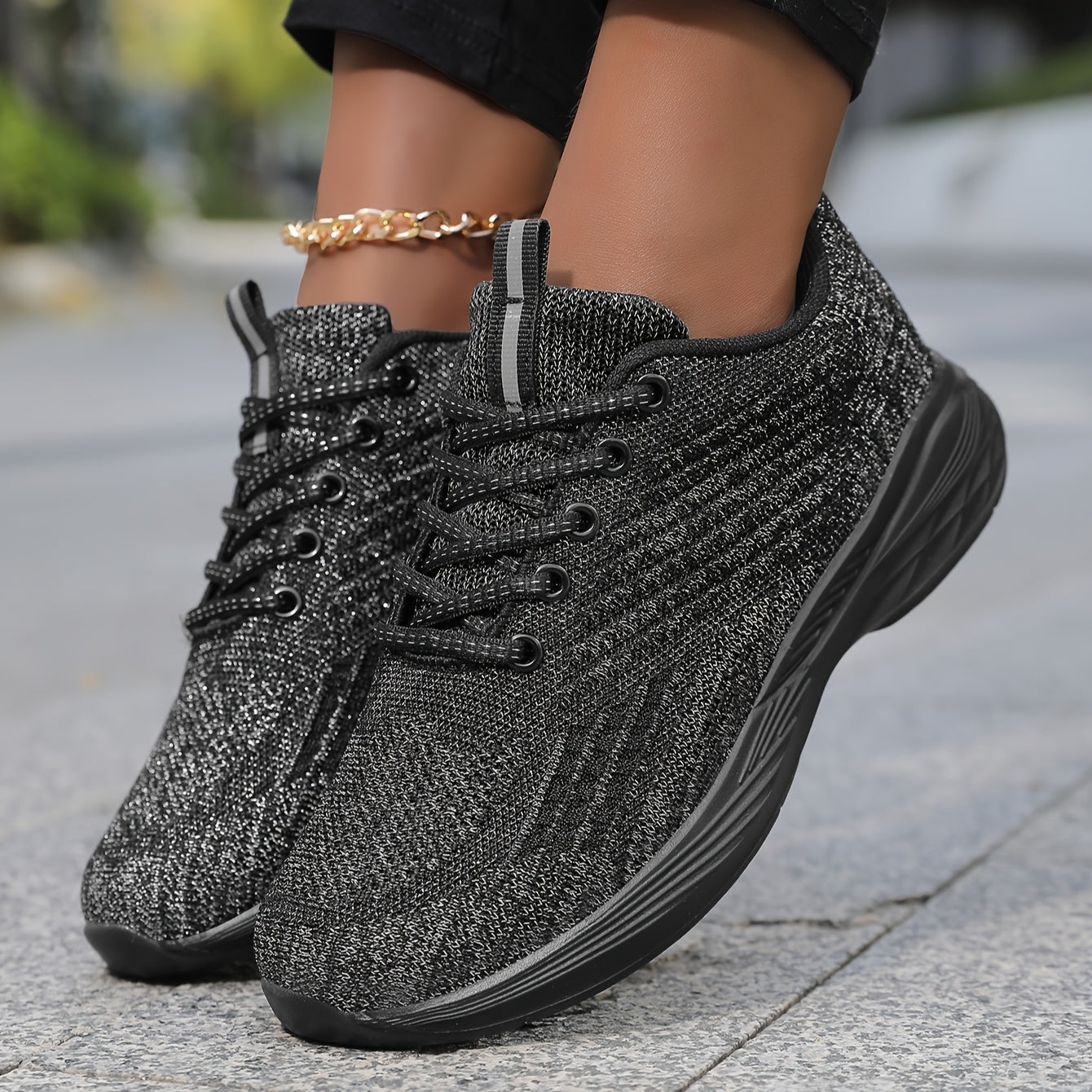 Zapatillas transpirables de mujer, casuales, de lona, con cordones, para exteriores, ligeras, de caña baja, deportivas