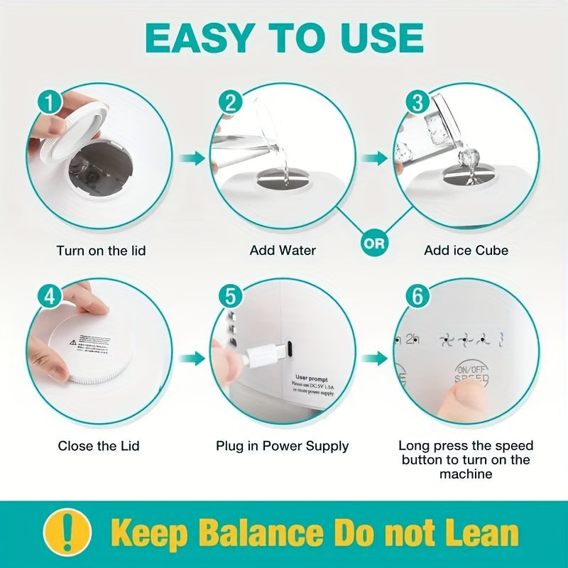 Portable Misting Cooler Fan with 4 Speeds for Bedroom Office Travel