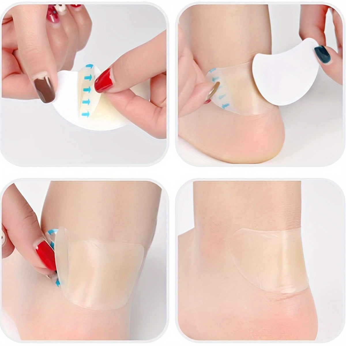 15pcs Transparent Gel Blister Covers for Heels Feet Toes with Markings