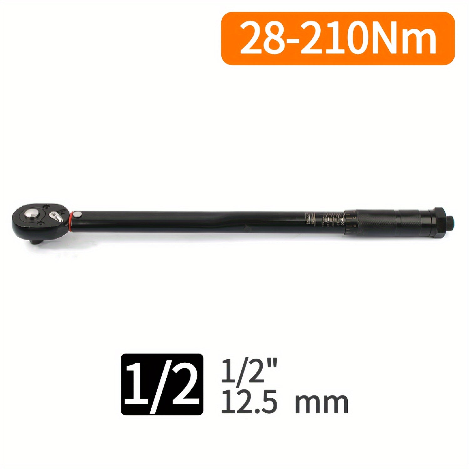 Tork kaliti 3/8 dyuymli uzatish, klik, qora, ta'mirlash asbobi 5-210Nm