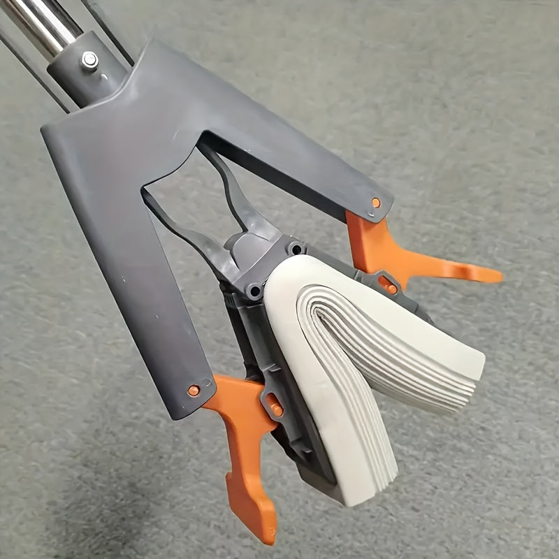 Oson siqish rulonli mop, zanglamaydigan po'lat ramka, yuvinish uchun absorbent gubka