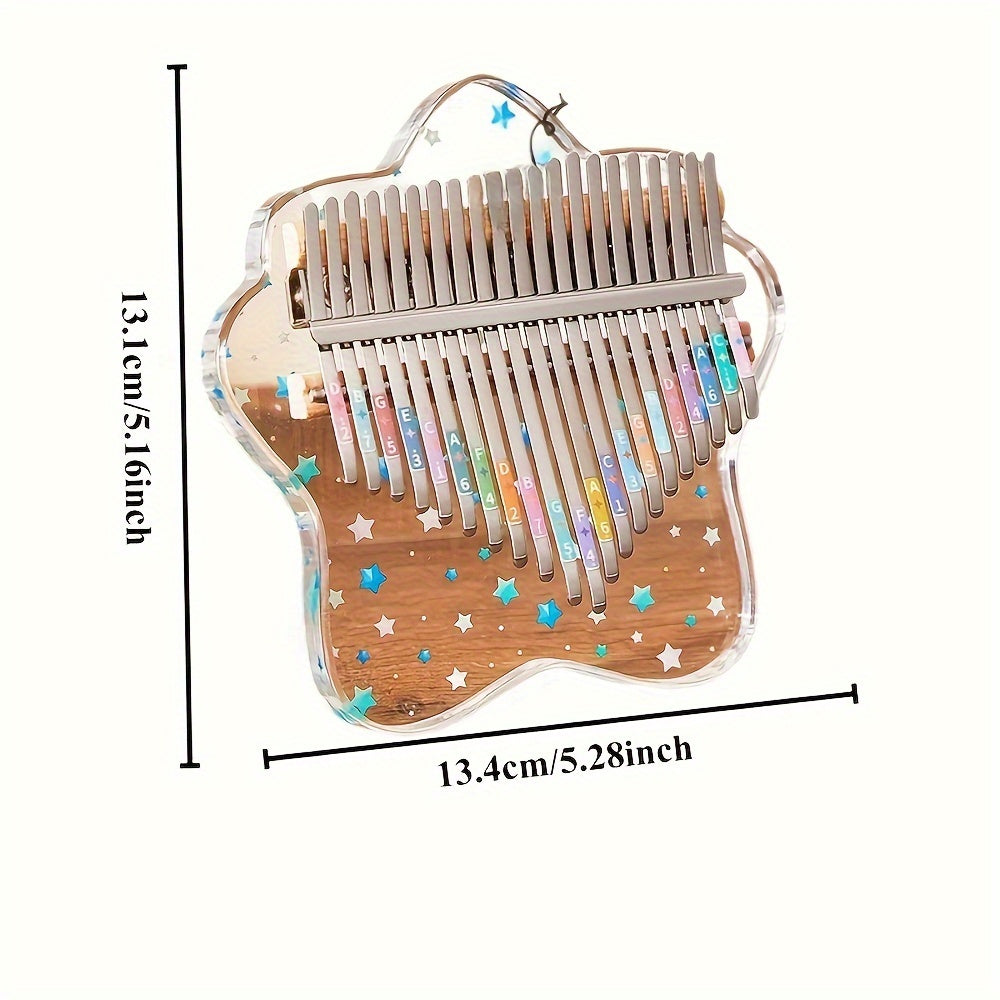 21-Note Crystal Clear Acrylic Kalimba Barmoq Piyano, kattalar uchun sovgʻa
