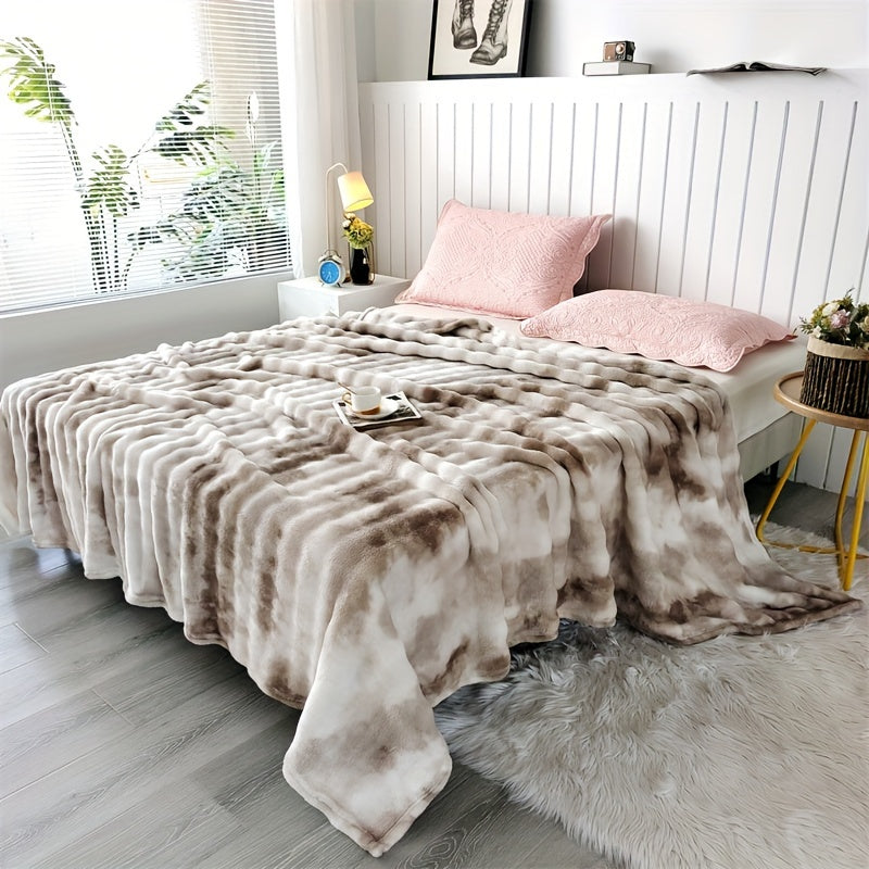 Soft Tie-Dye Faux Fur Throw Blanket for Couch Bed Sofa Travel 50x60 Inches