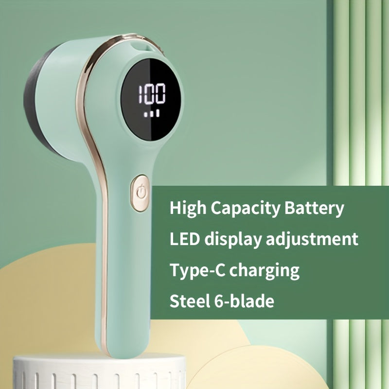 Cordless Fabric Shaver with Digital Display Rechargeable Lint Remover for Clothes Bedding and Upholstery