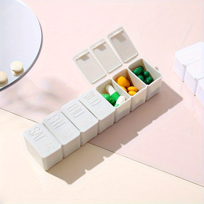Women Men Kids Braille Pill Organizer 7 Compartments Food Safe Plastic