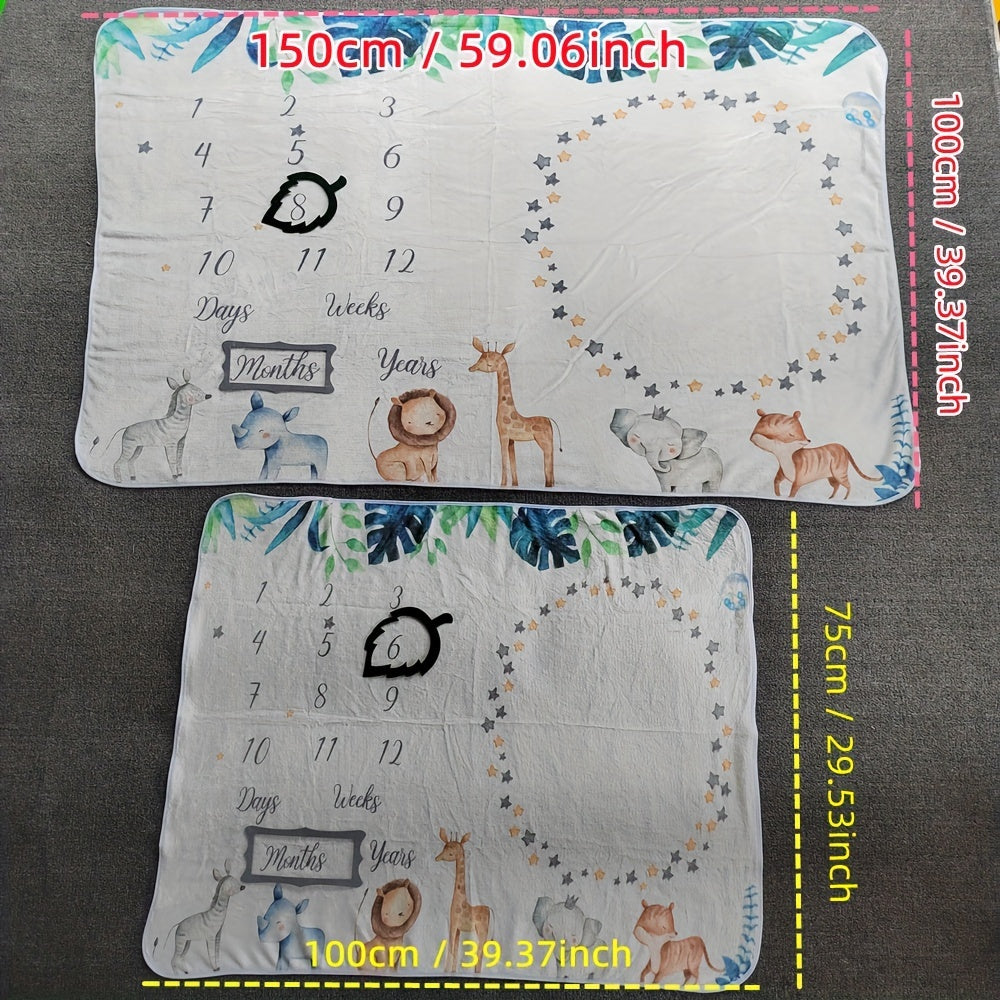 Yangi tug'ilgan chaqaloqlar uchun Baby Milestone Blanket, To'liq Oy fonli mato, chaqaloq o'sishi uchun props