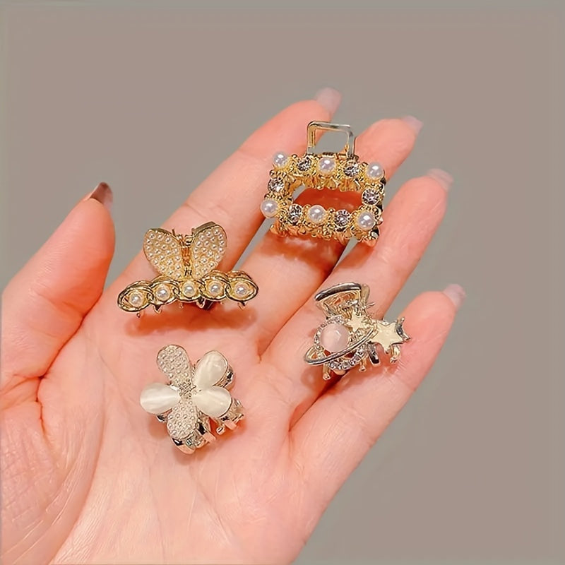 Set of 12 Rhinestone Hairpins Alloy Mixed Colors for Daily and Party Wear