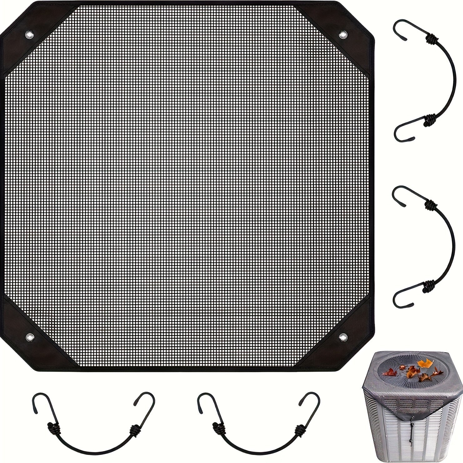 Outdoor Air Conditioner Cover Waterproof Plastic with Hooks for Ventilation