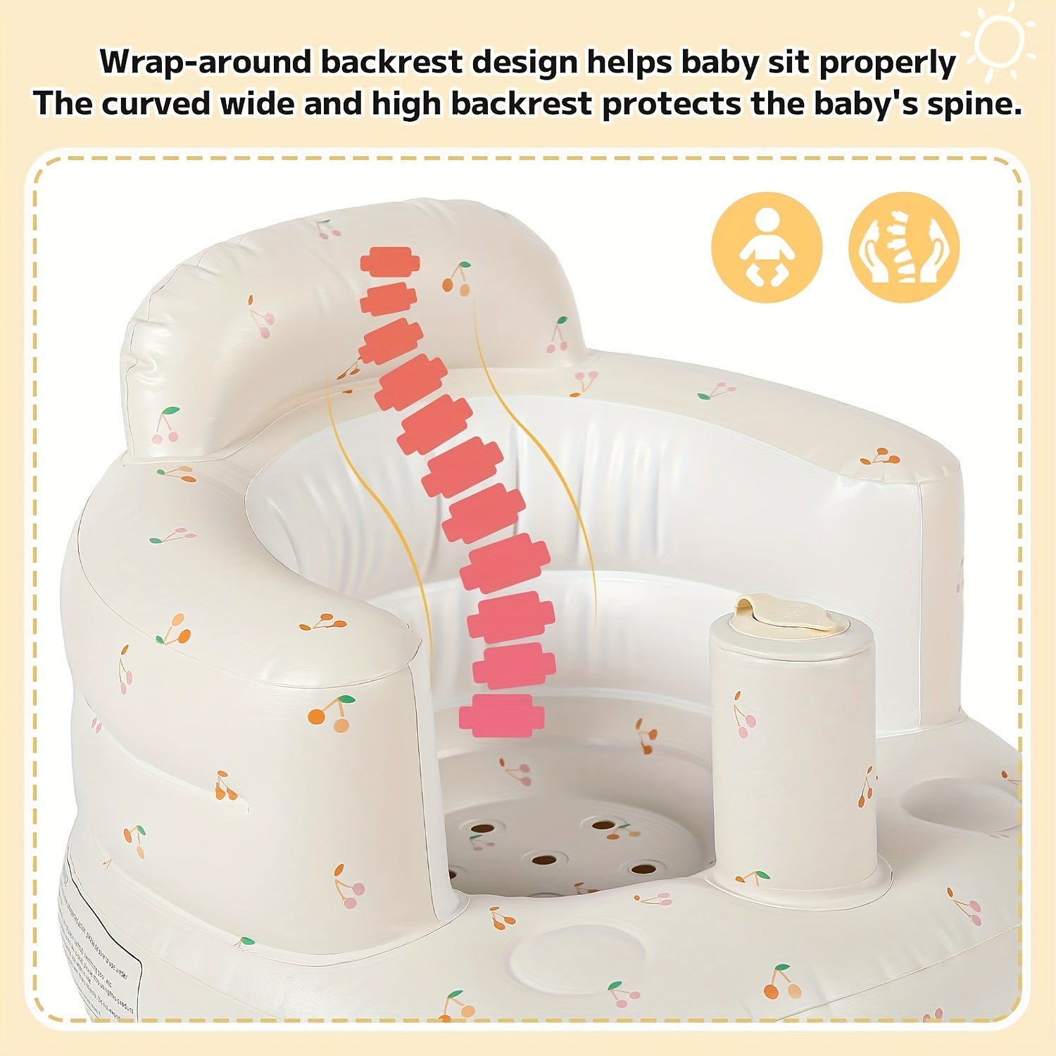 Inflatable Baby Seat for 3-36 Months with Built-in Air Pump and Floor Stand