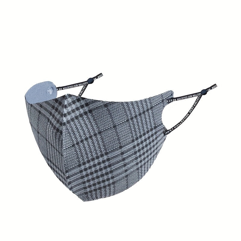 Unisex Reusable Breathable Plaid Face Mask Sun Protection for Outdoors