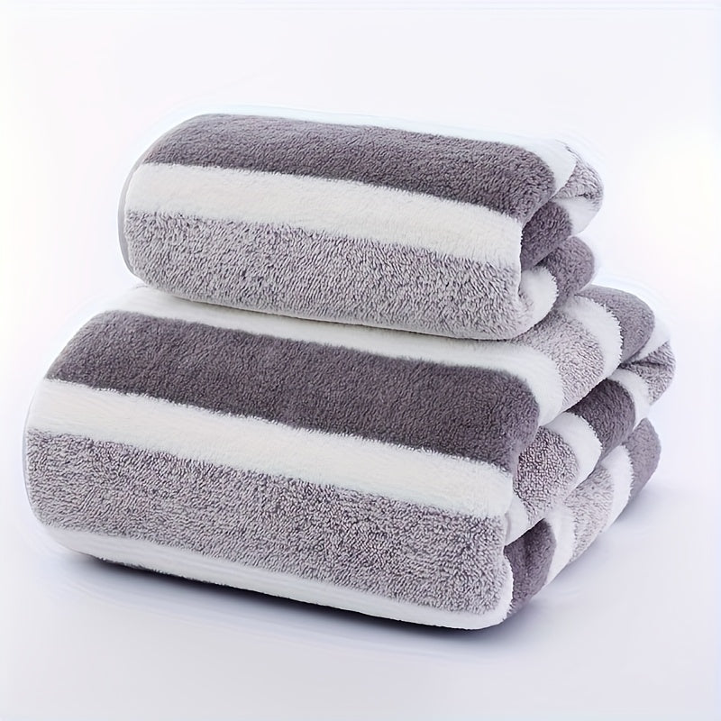 Luxury Striped Bath Towels for RVs Home and Salon Quick-Drying Soft Lightweight