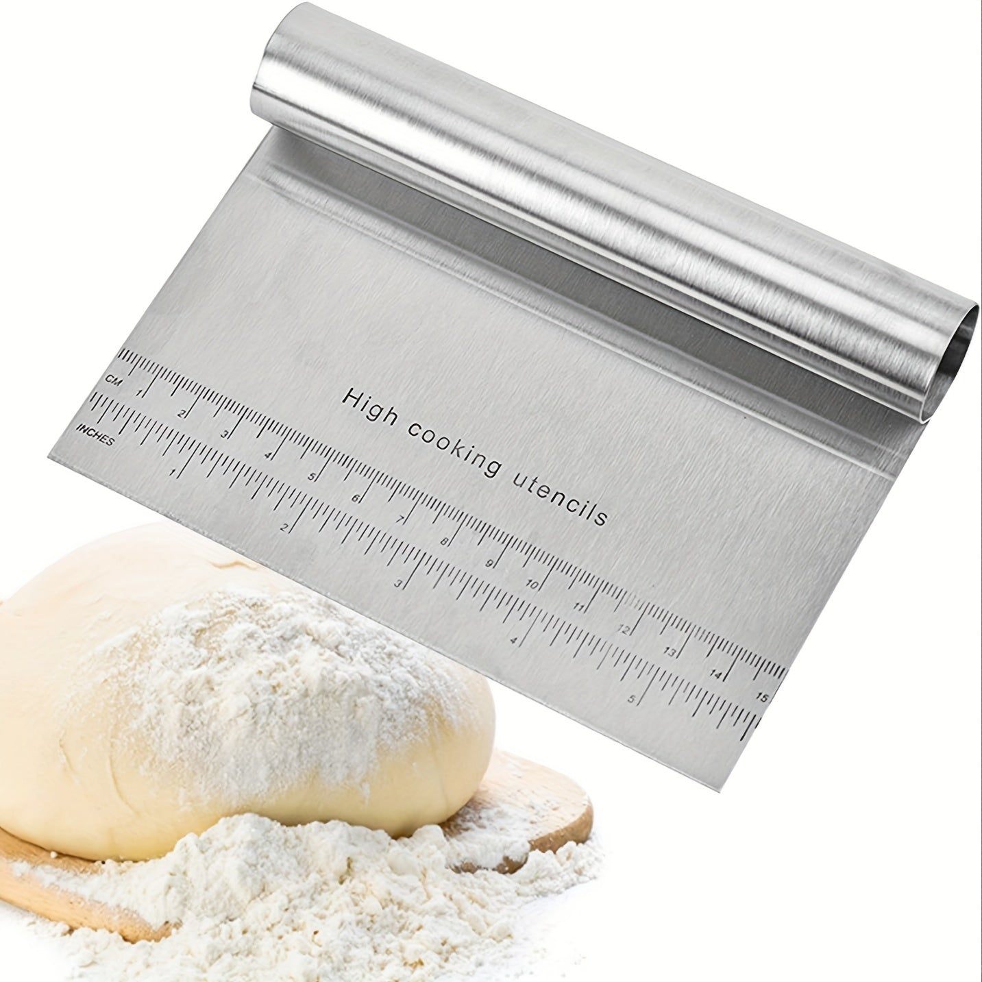 Herramienta de cocina de acero inoxidable cortador de fideos, raspador, accesorio para hornear