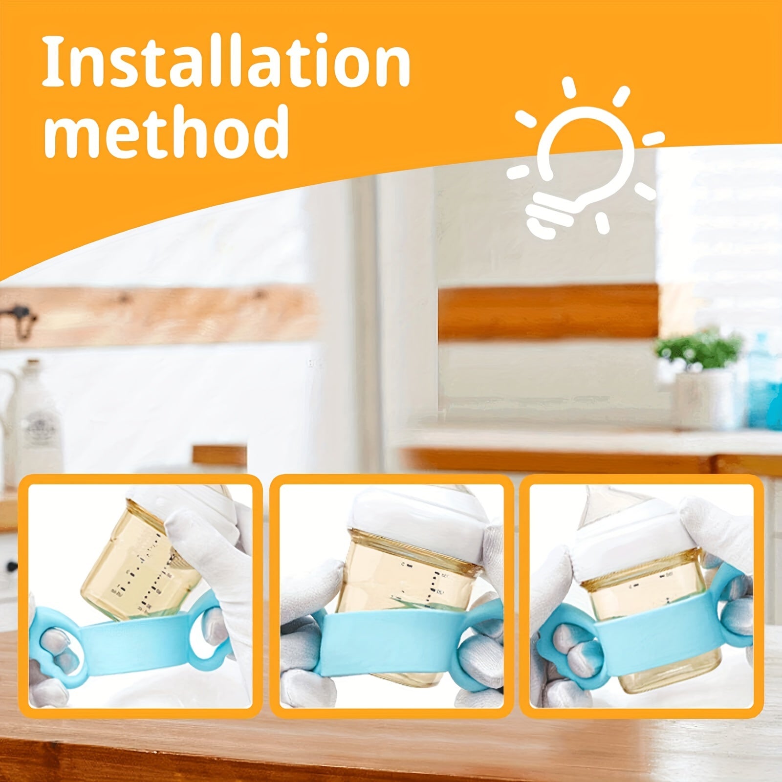 Baby Bottle Handles for Infants 0-3 Years BPA-Free Blue Lightweight