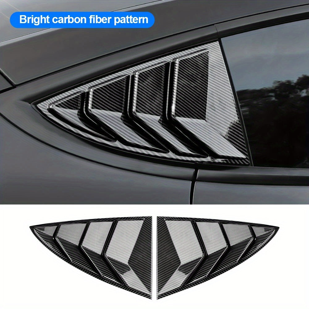 Rear Car Window Shutter Cover Carbon Fiber Pattern for Tesla Model 3