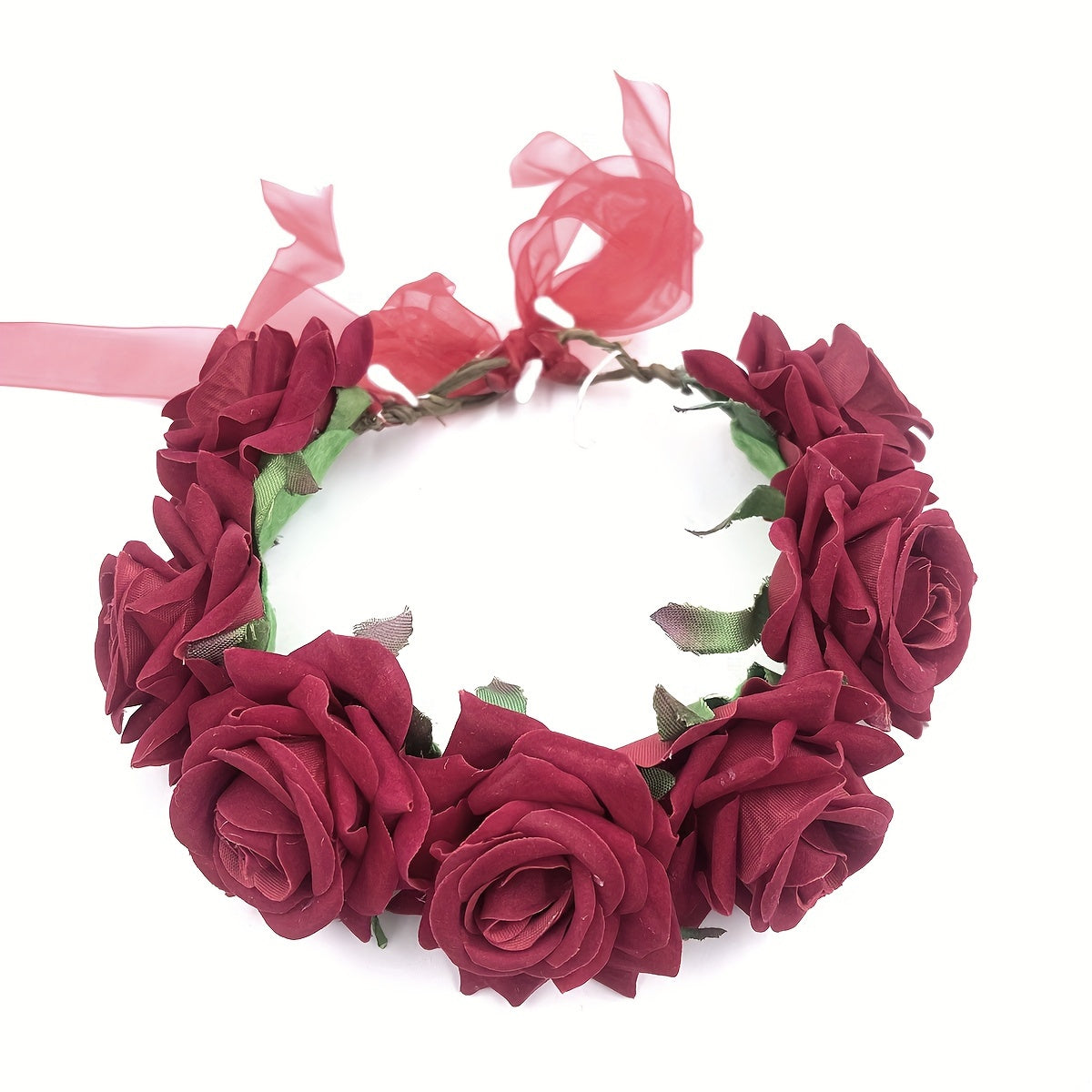 Adorno para el cabello con flor de novia, enredadera de rosas falsas, accesorio para peinado de boda en la playa