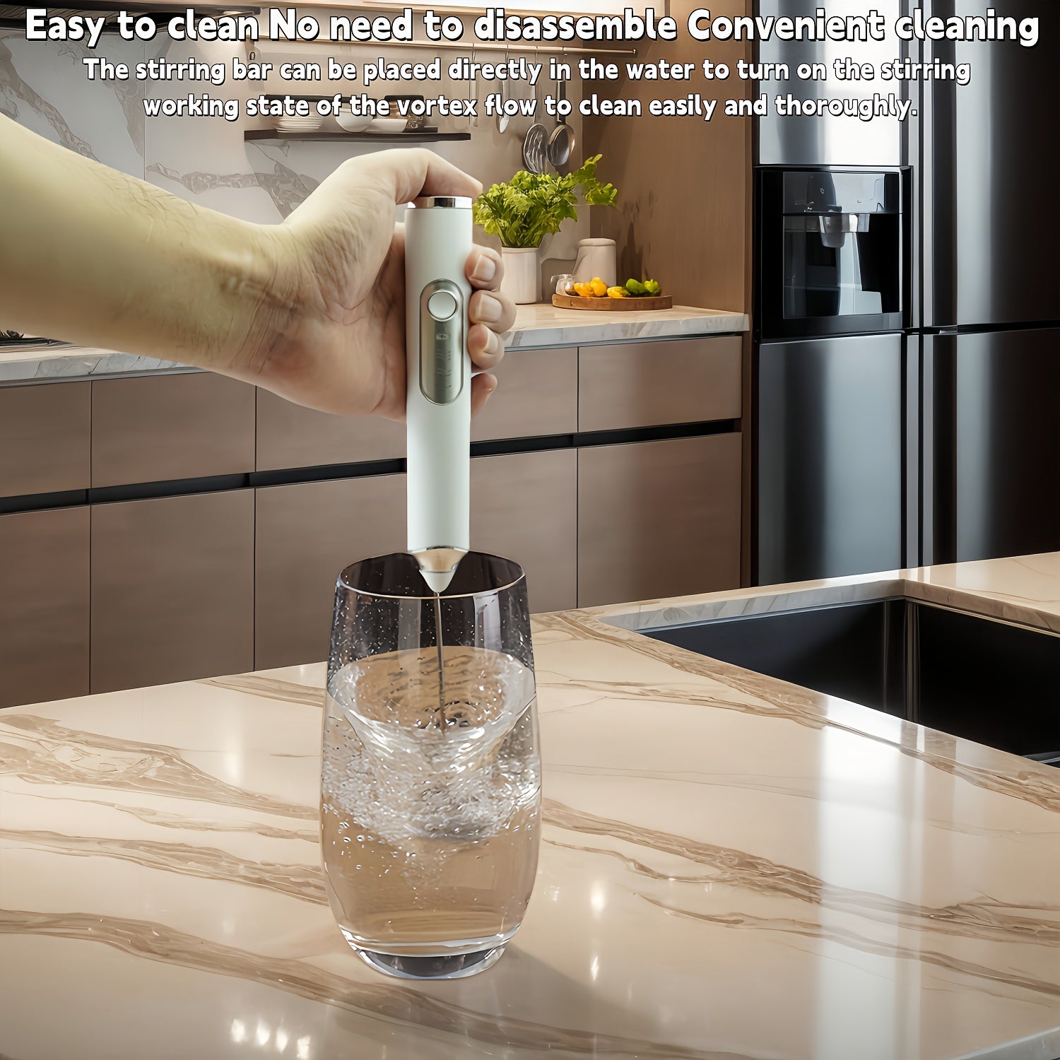 Мини-электрический ручной беспроводной USB-заряжаемый взбивалка для кофе