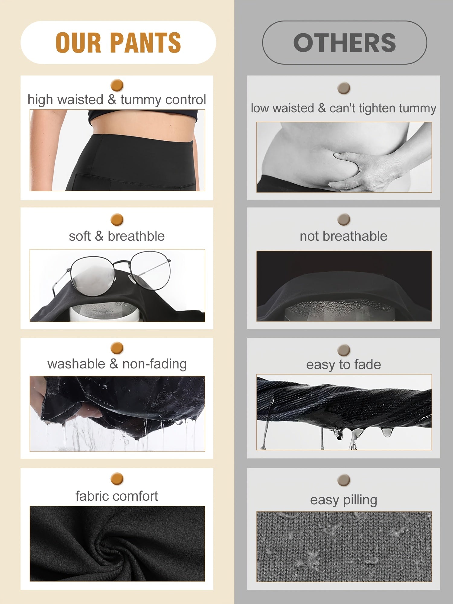 Women's High-Waisted Elastic Slimming Leggings with Side Pockets