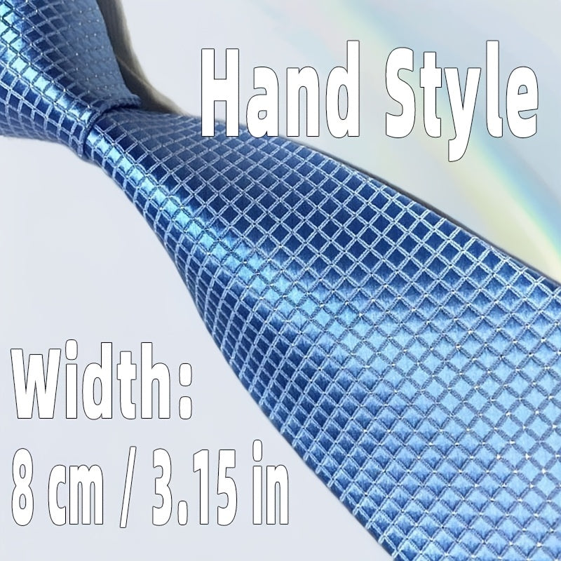 Men's Green Red Black Plaid Tie Formal Business 8cm Wide